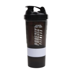 Bidon z pojemnikiem Phoenix Fitness - czarny