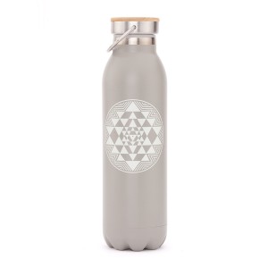 Butelka termiczna Bodhi 600 ml stal nierdzewna, wzór Yant, matowa czerń