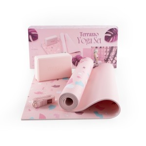 Zestaw do jogi myga Terrazzo Yoga Set: mata, klocek, pasek