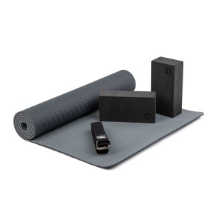 Zestaw do jogi Bodhi Yoga Set Flow: mata, klocki, pasek - czarny