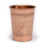 Miedziany kubek na wodę 250ml - Flower design